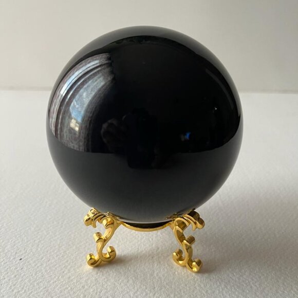 Black Obsidian Crystal Sphere - Picture 7 of 9